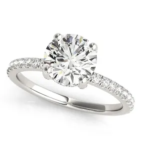 14k White Gold Diamond Engagement Ring with Scalloped Row Band (2 1/4 cttw)-rxd7640y28bt