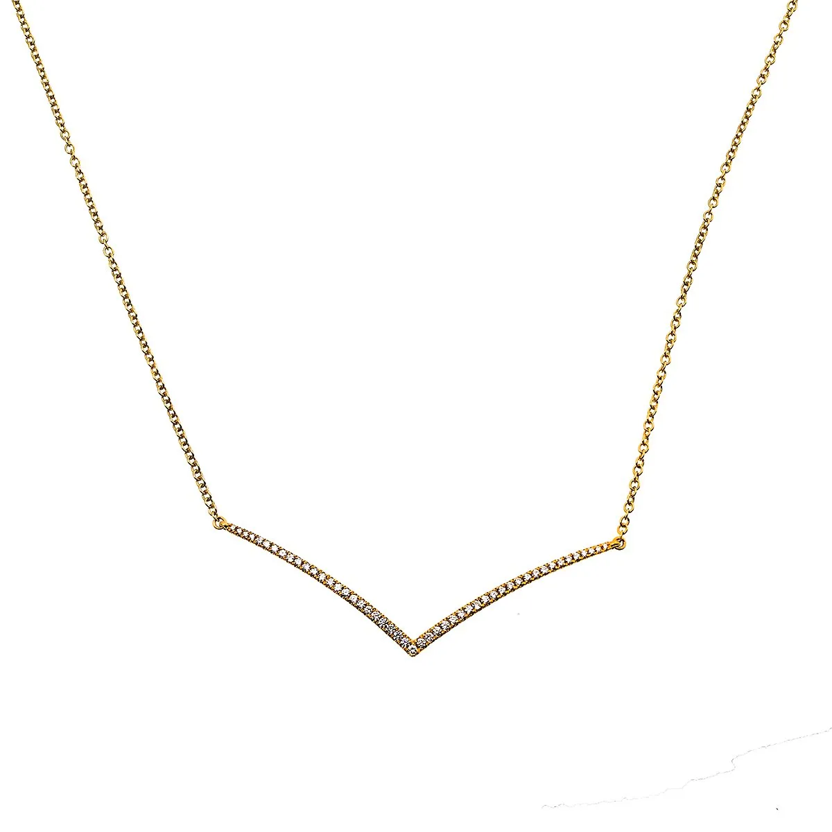 18K Rose Gold 17 Women's Necklace With 0.45 CT Diamonds