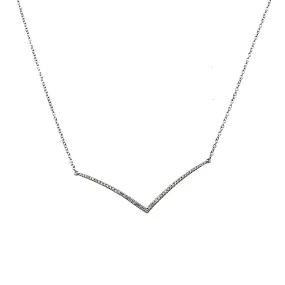 18K White Gold DDN1005 17 Women's Necklace With 0.45 CT Diamonds