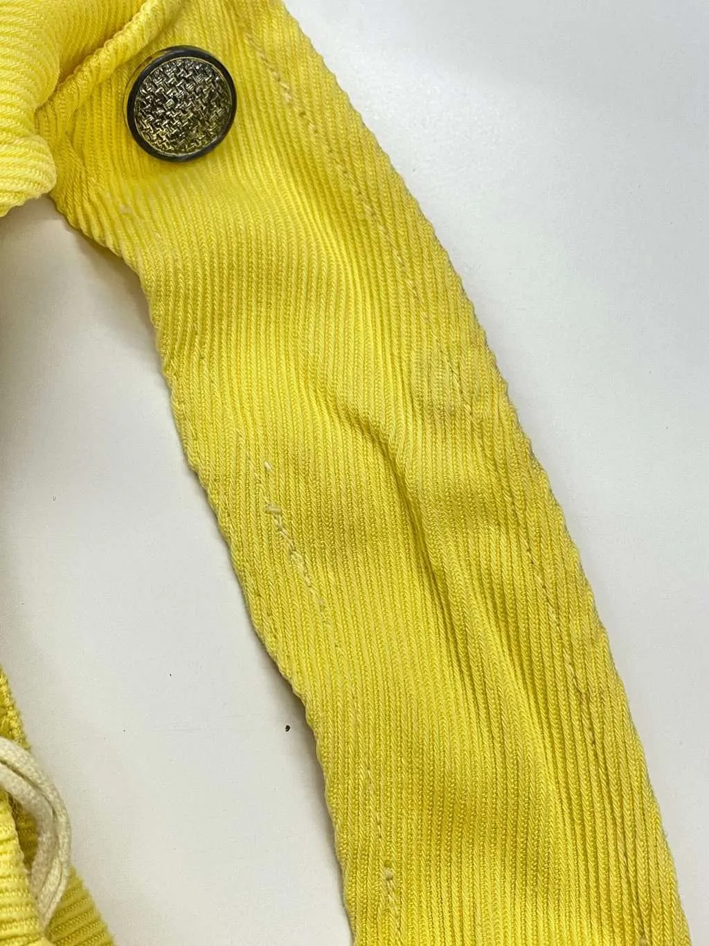 1960s bright yellow vintage dress with button details – UK 12