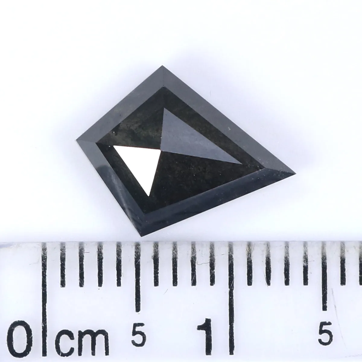 2.71 CT Natural Loose Kite Shape Diamond Salt And Pepper Kite Cut Diamond 12.05 MM Black Grey Color Kite Shape Rose Cut Diamond 