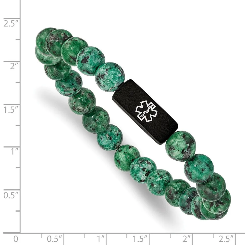 8.5mm BP Stainless Steel Enamel Medical I.D. Bead Stretch Bracelet