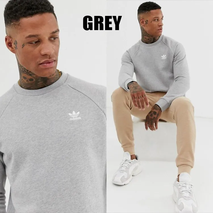 adidas  |Crew Neck Sweat Street Style Long Sleeves Plain Logo