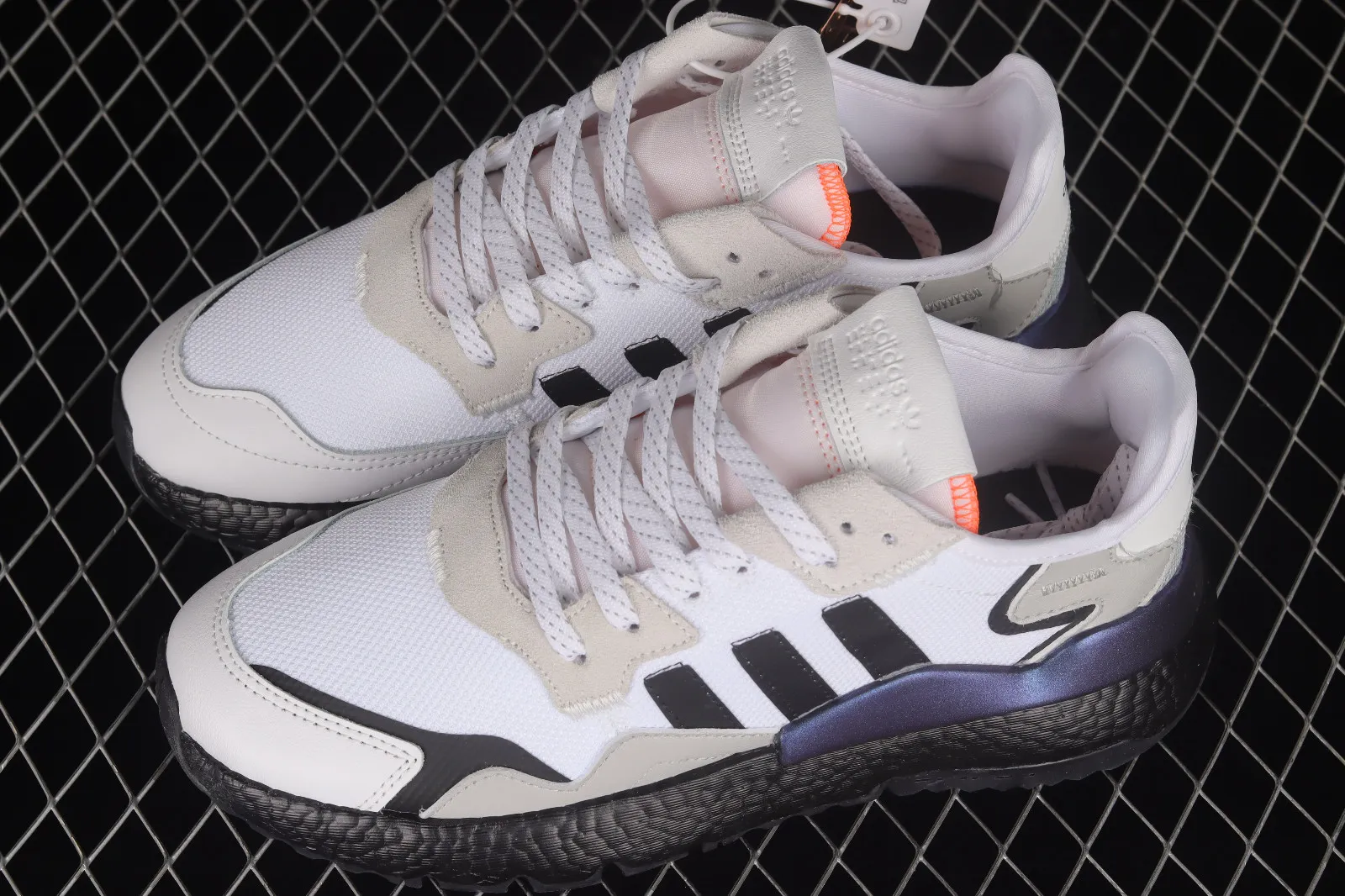 Adidas Nite Jogger Boost Cloud White Puple Core Black FW6698