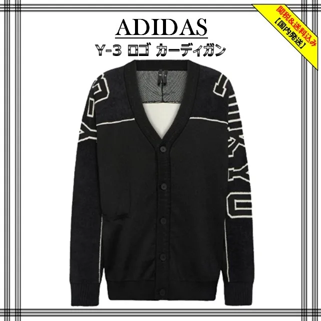 adidas  |Street Style Plain Cotton Oversized Logo Front Button