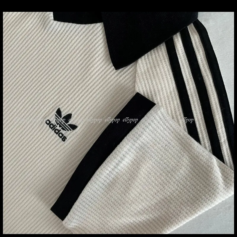 adidas  |Unisex Street Style Plain Logo Knitted Polo Shirts Polos