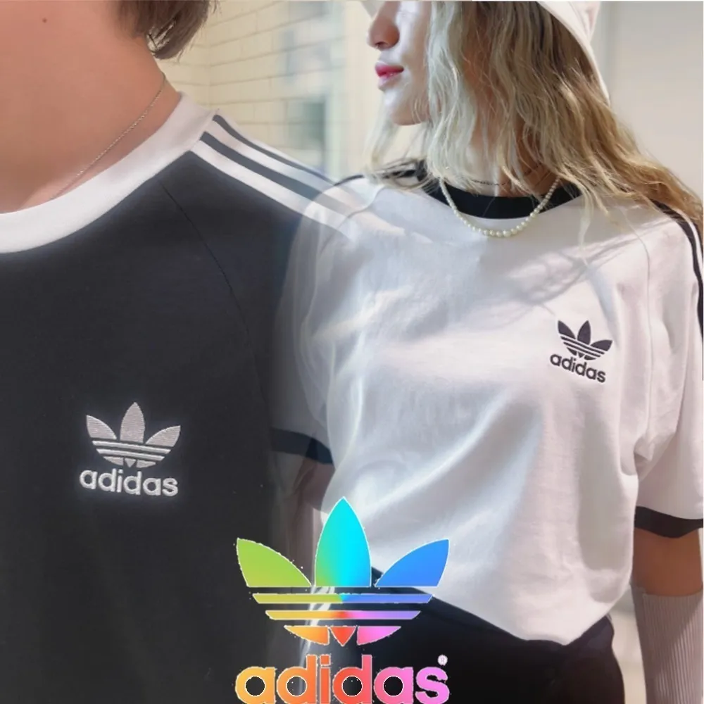 adidas  |Unisex U-Neck Bi-color Plain Short Sleeves Logo T-Shirts