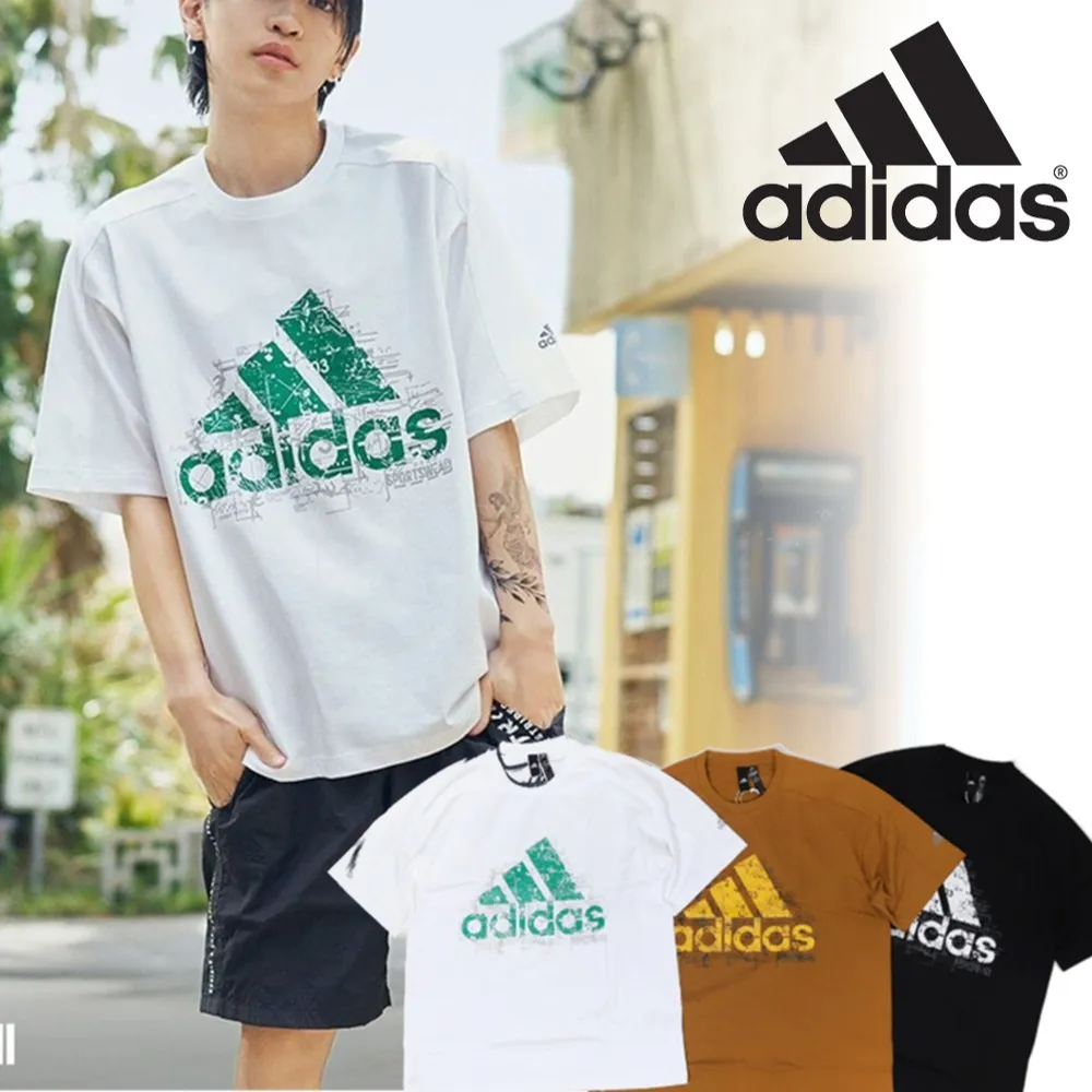 adidas  |Unisex U-Neck Bi-color Short Sleeves Logo T-Shirts