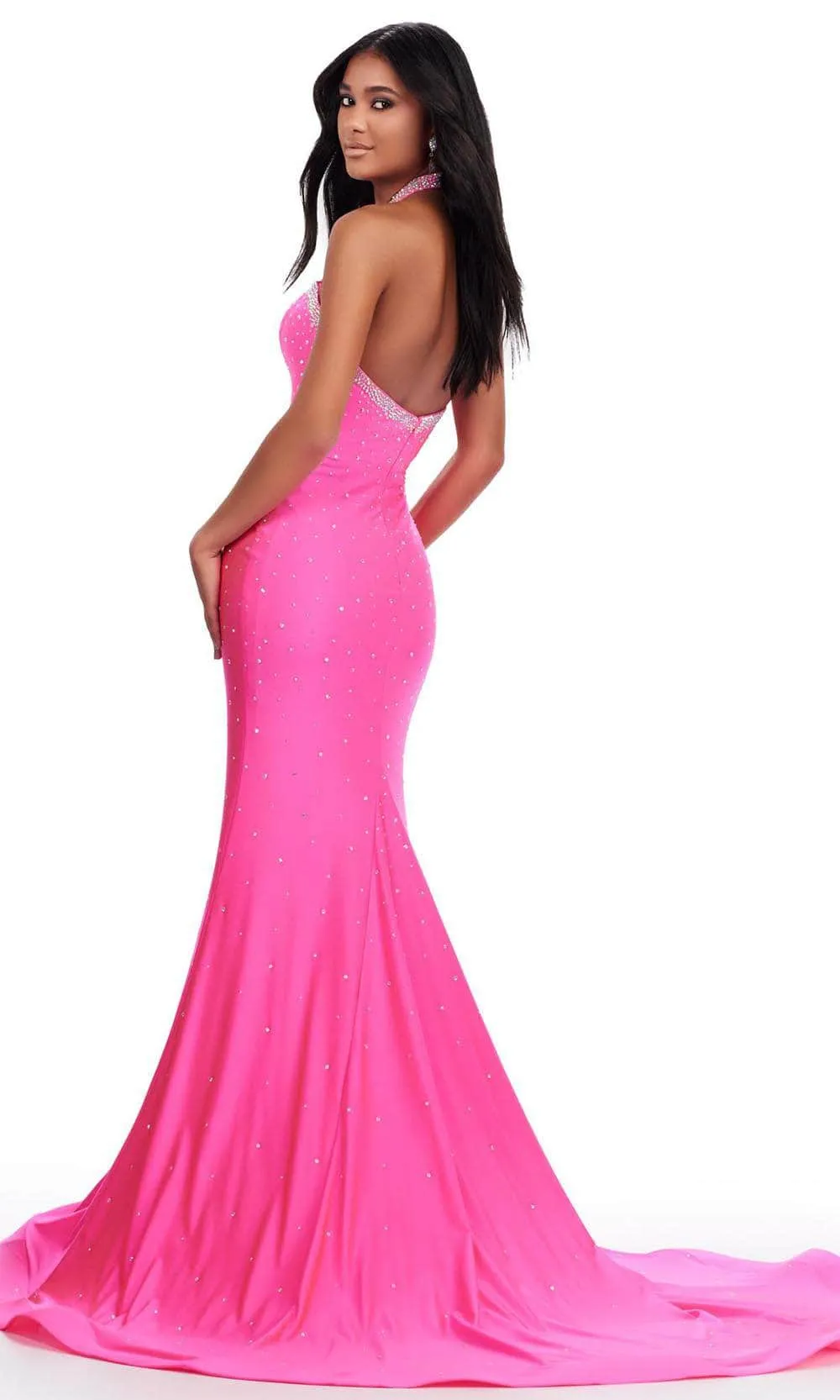 Ashley Lauren 11578 - Halter Beaded Evening Gown