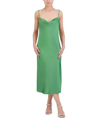 Bcbgmaxazria Womens Midi Cowl Neck Slip Dress