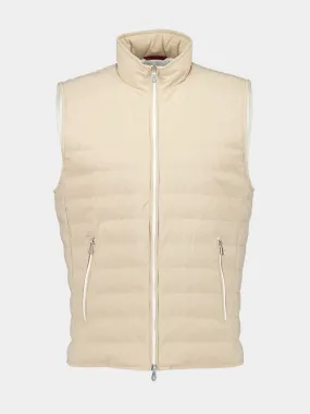 Beige Lightweight Down Vest