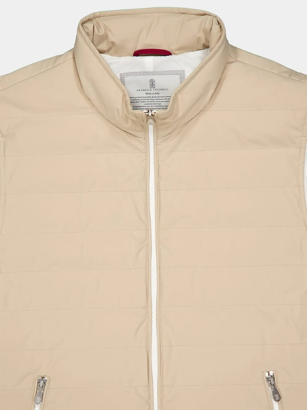 Beige Lightweight Down Vest