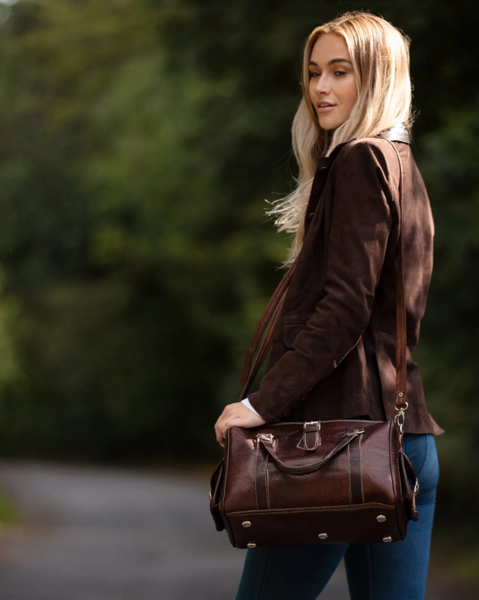 Berber Leather The Rabat Bowling Bag - Darkbrown