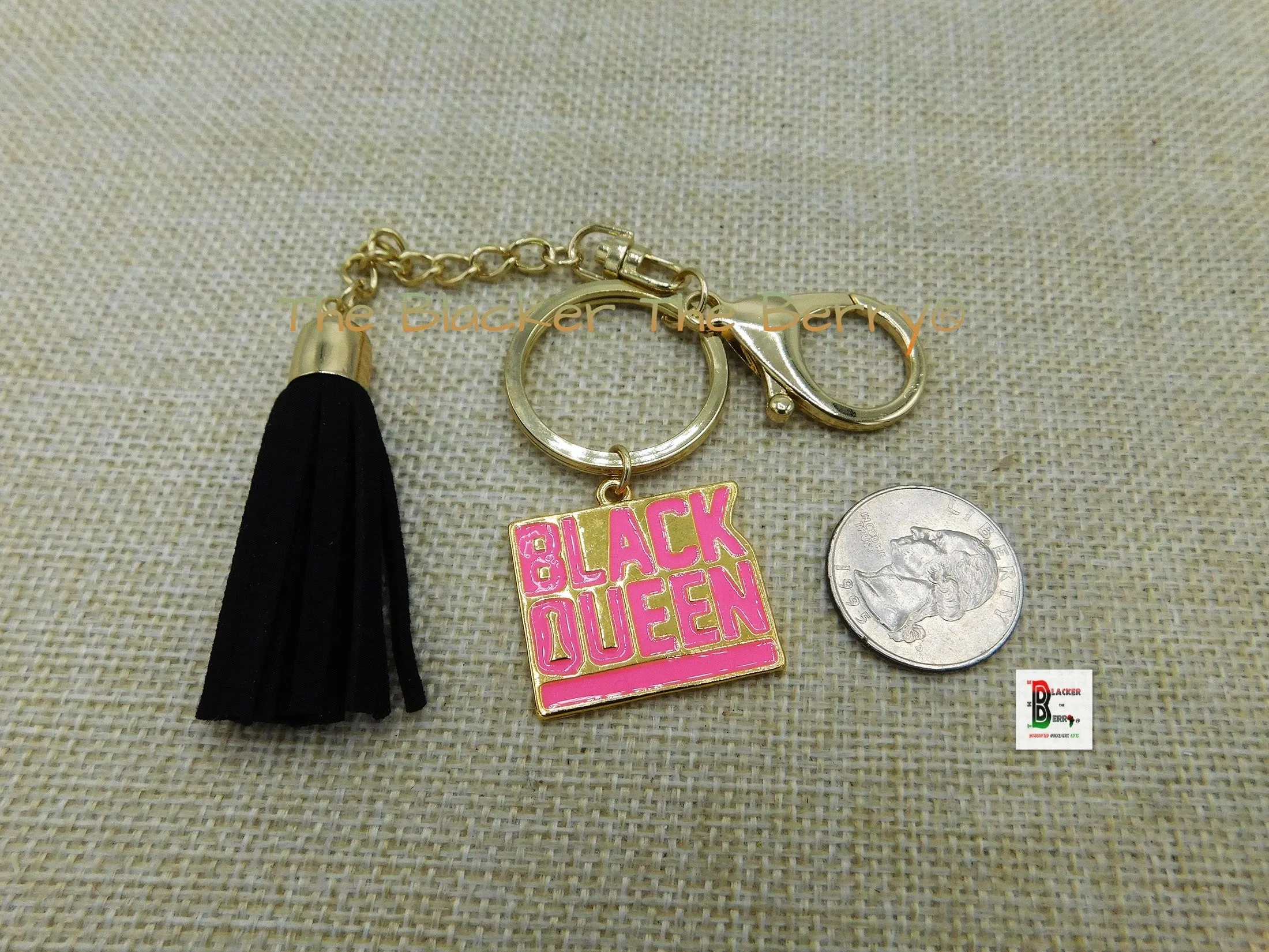 Black Queen Keychain Pink Black Gold Gift Ideas Black Owned