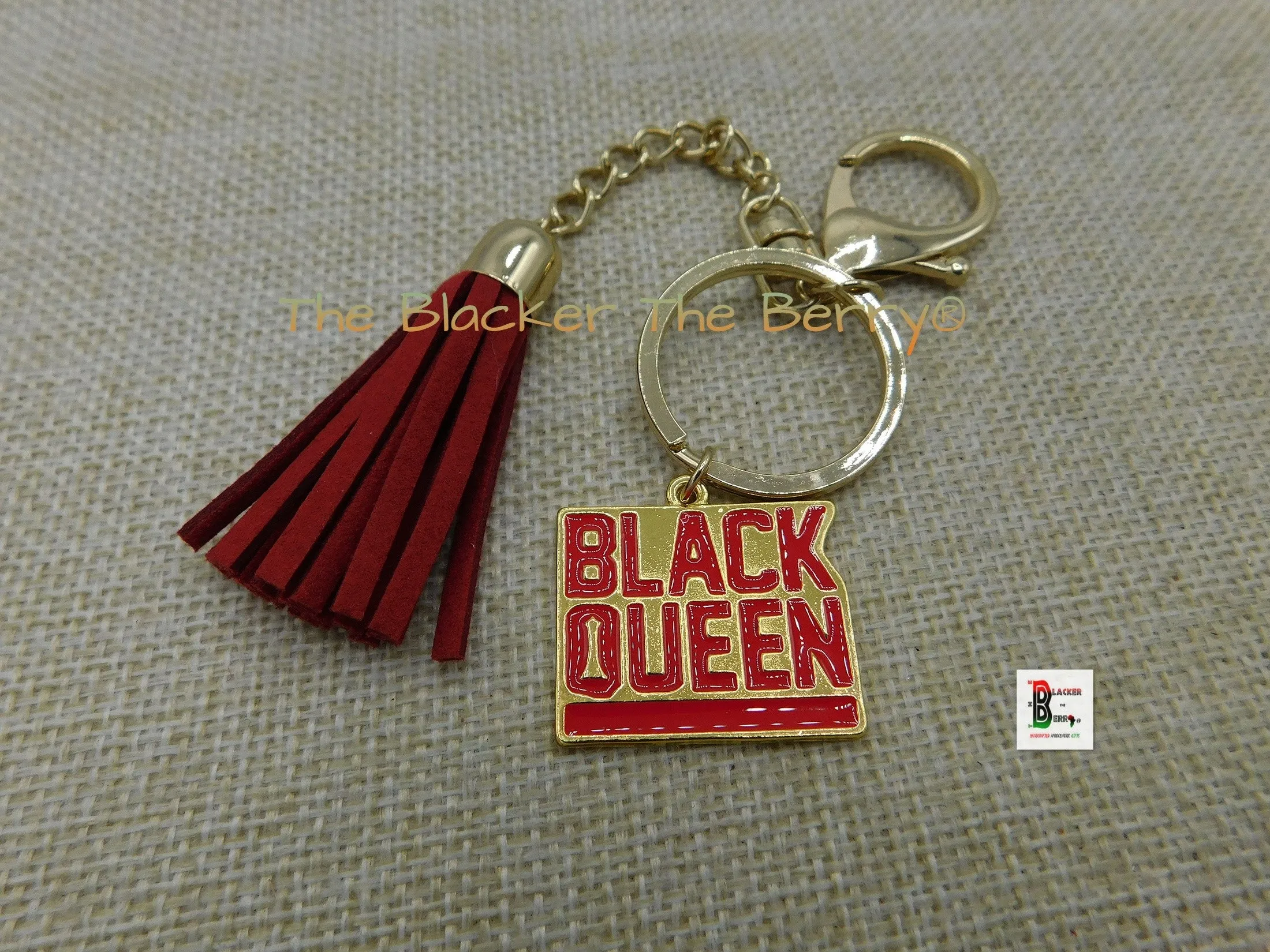 Black Queen Keychain Red Gold Gift Ideas Black Owned