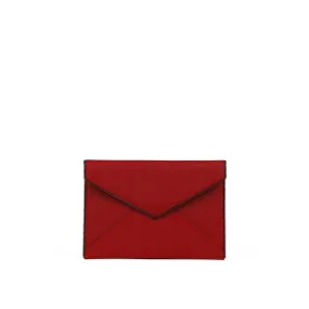 BORSA LEO CLUTCH IN PELLE SAFFIANO Donna Blood orange/Gun metal