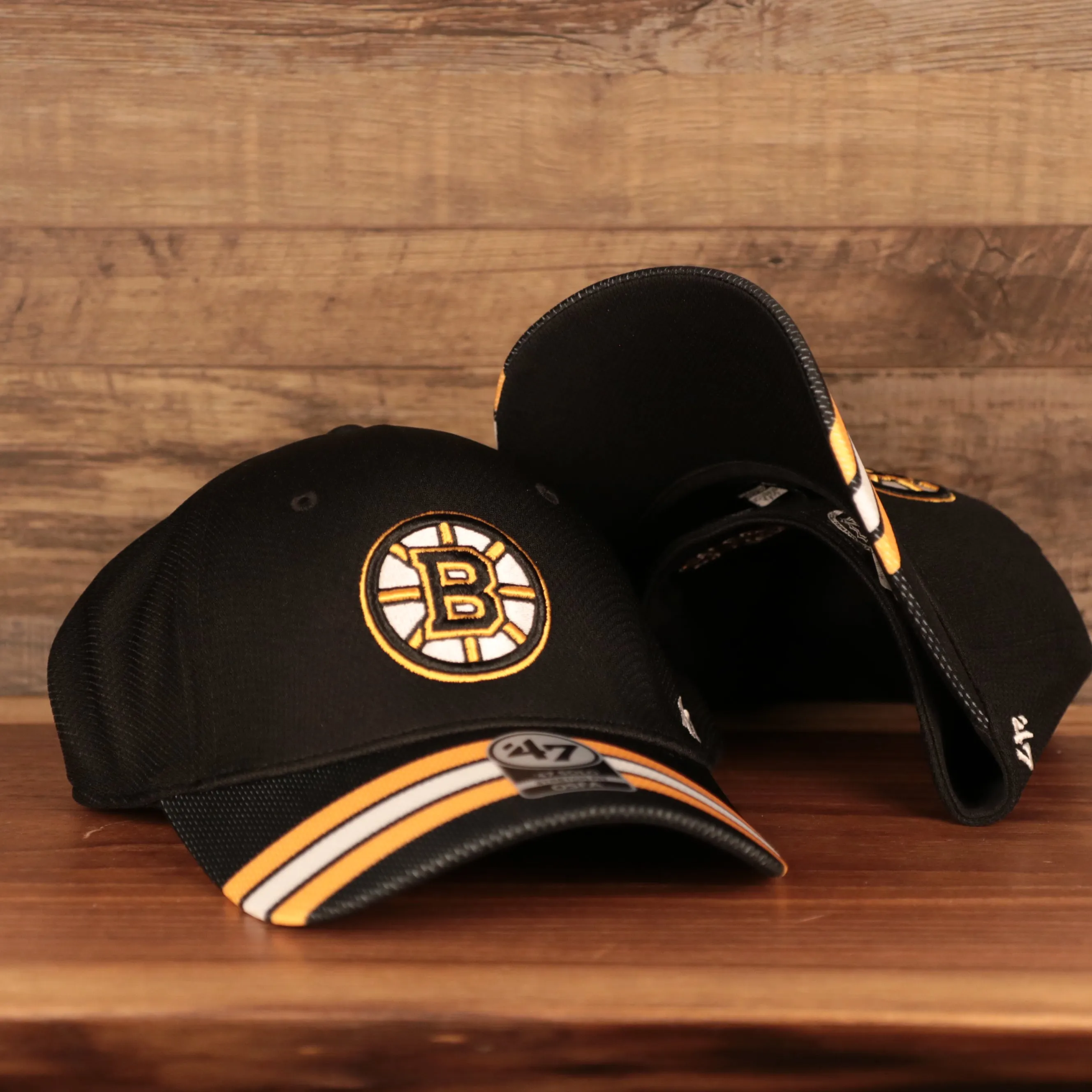 Boston Bruins Black & Yellow Stretch Fit Dad Hat