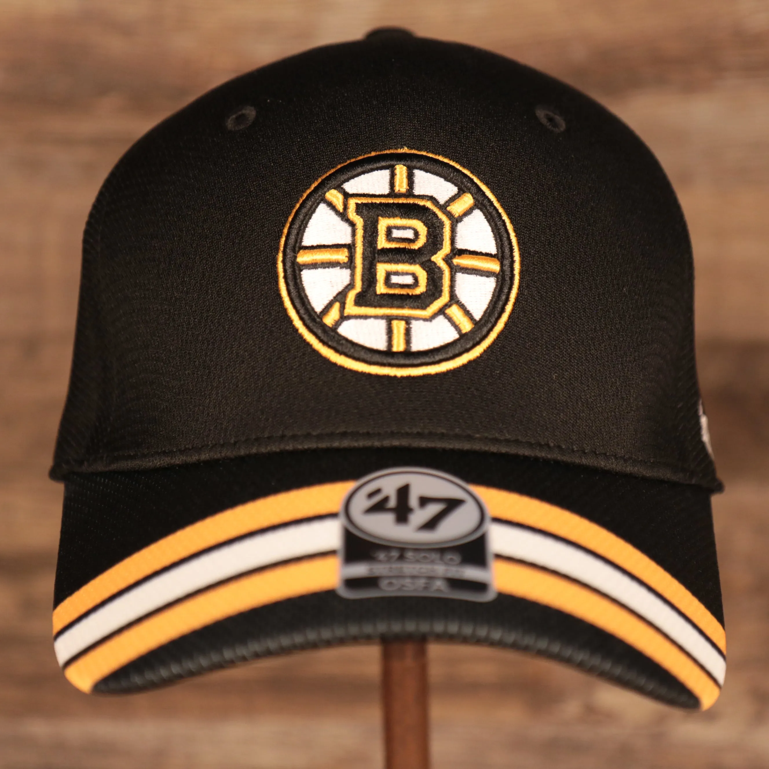 Boston Bruins Black & Yellow Stretch Fit Dad Hat