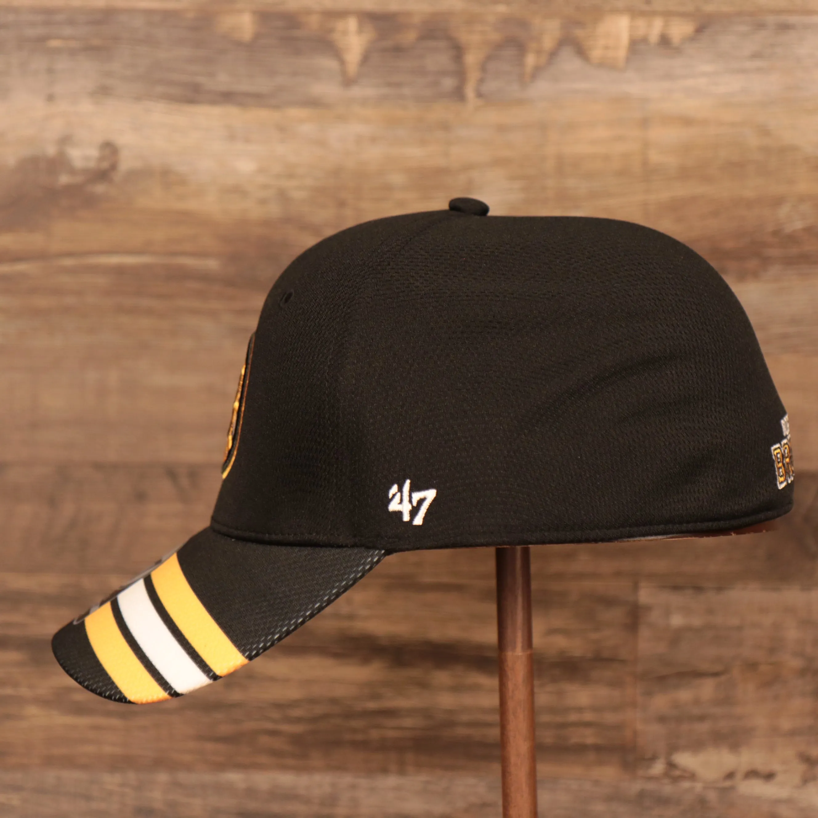 Boston Bruins Black & Yellow Stretch Fit Dad Hat