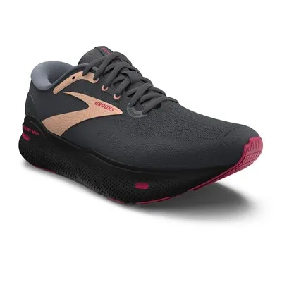 Brooks Women’s Ghost Max Athletic Shoes-Black/Raspberry/Papaya