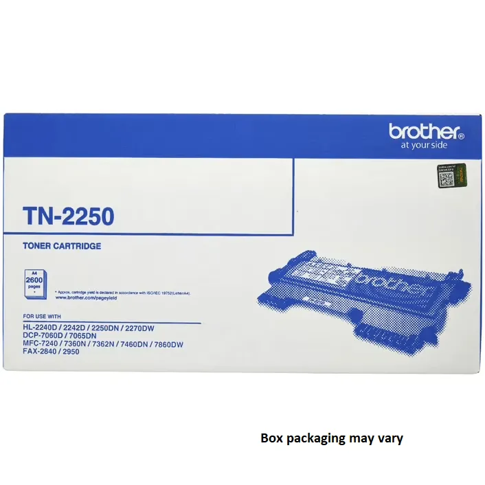 Brother 3 Pack TN2250 Toner Ink Cartridge Black TN-2250 Genuine Original BULK