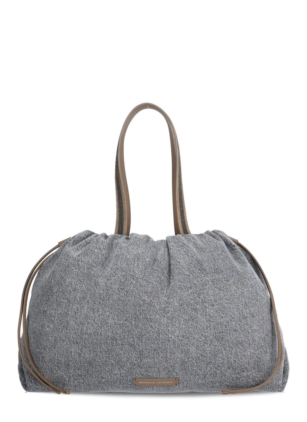 Brunello Cucinelli Logo Patch Drawstring Tote Bag