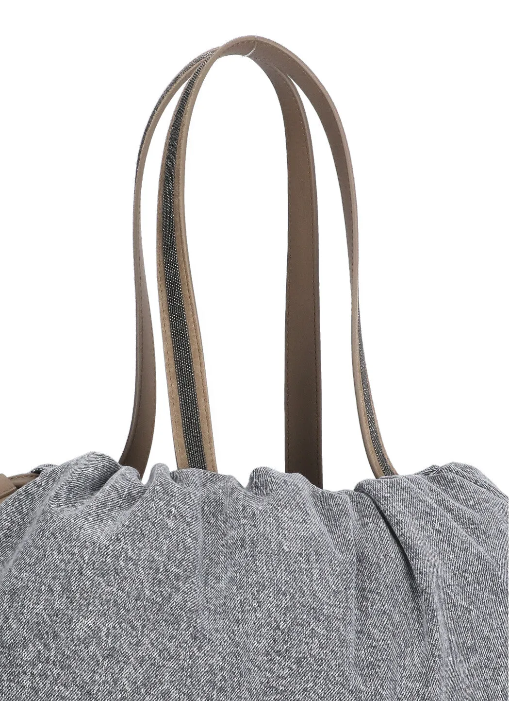 Brunello Cucinelli Logo Patch Drawstring Tote Bag