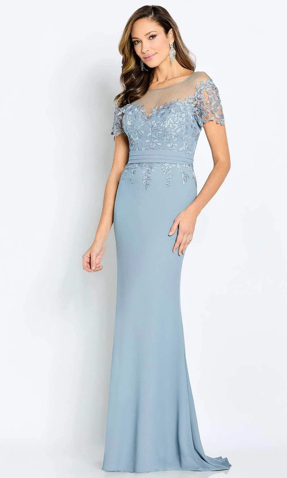 Cameron Blake CB111 - Illusion Sleeve Evening Gown