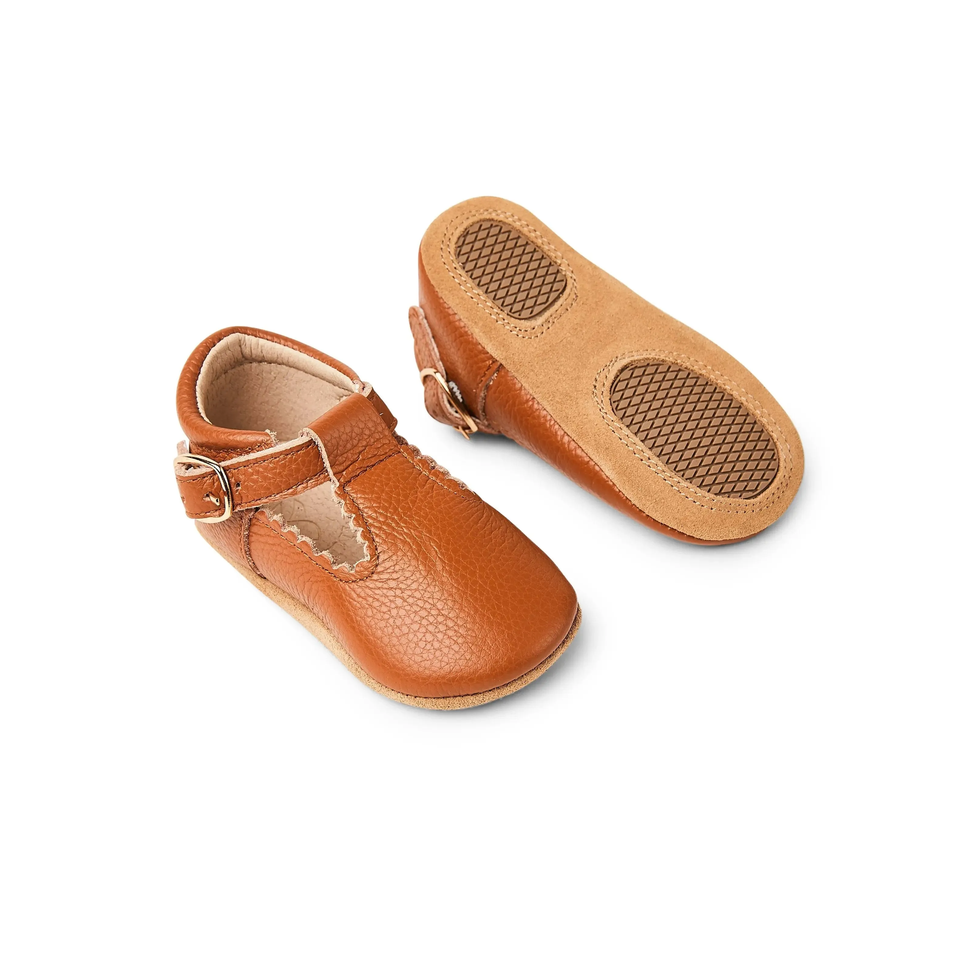 Cinnamon Leather Baby T Bar Shoe