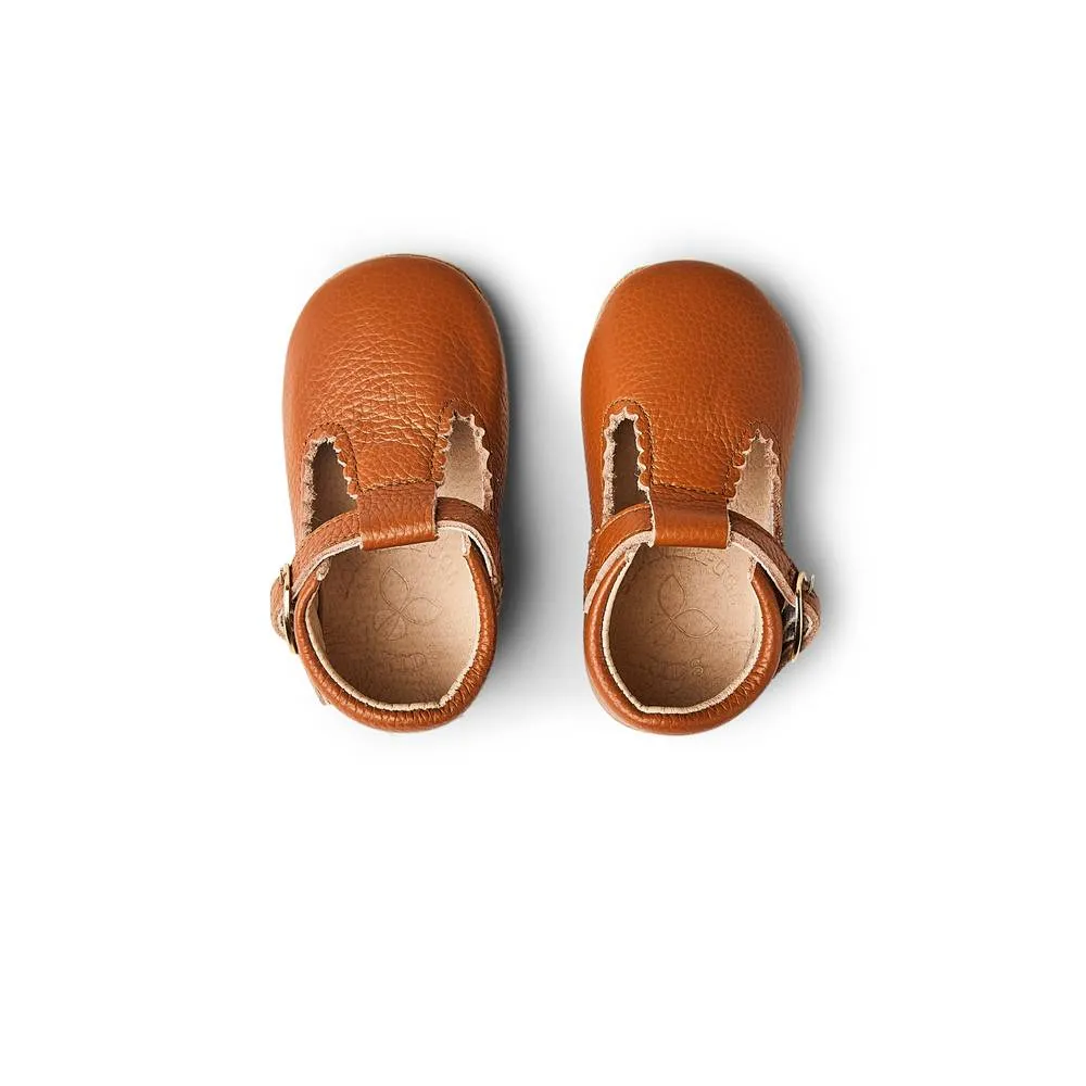 Cinnamon Leather Baby T Bar Shoe