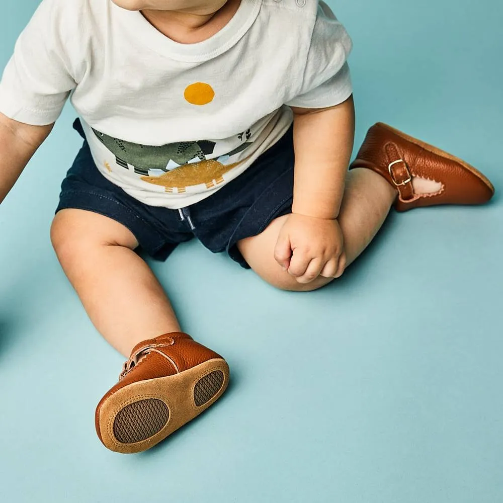 Cinnamon Leather Baby T Bar Shoe