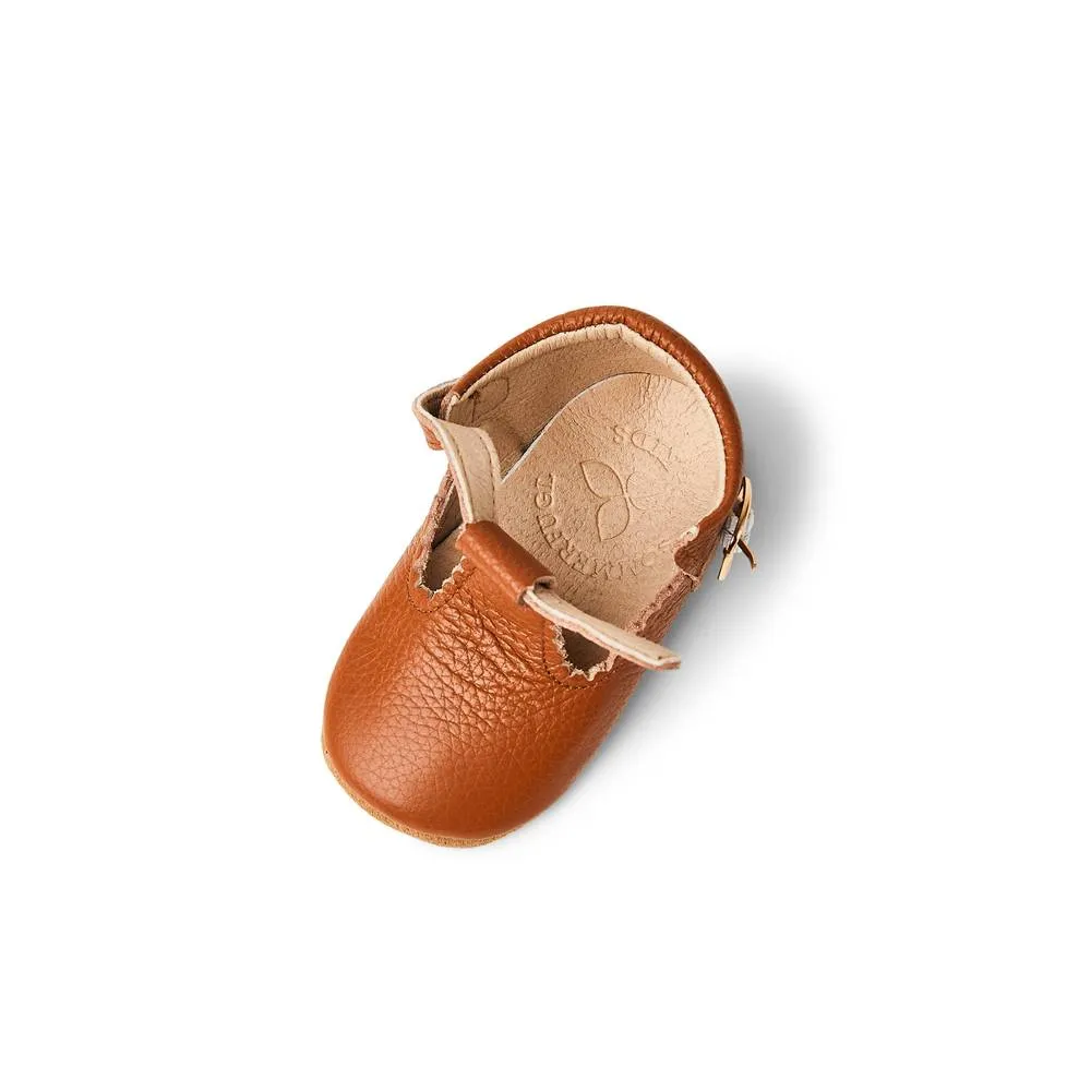 Cinnamon Leather Baby T Bar Shoe