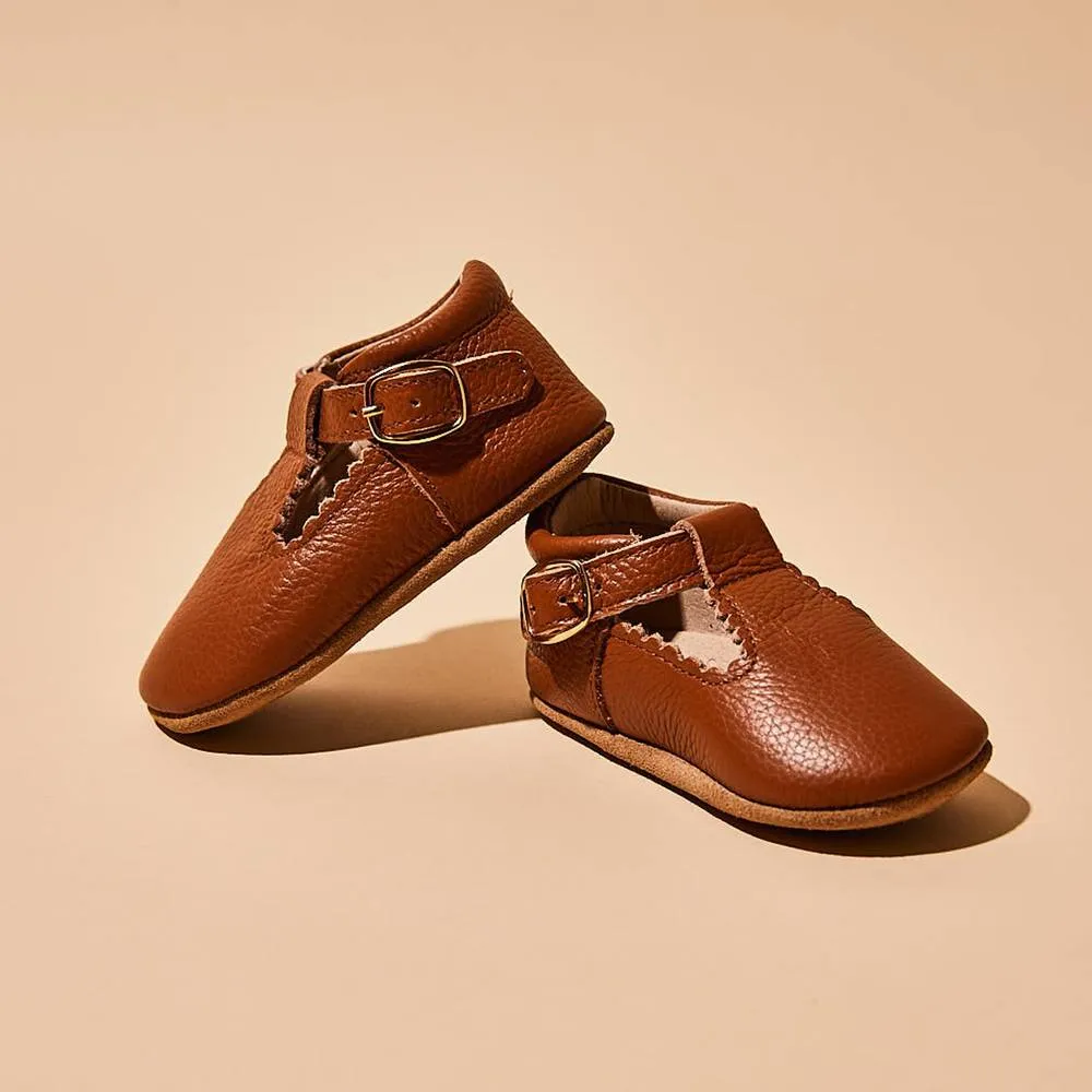 Cinnamon Leather Baby T Bar Shoe