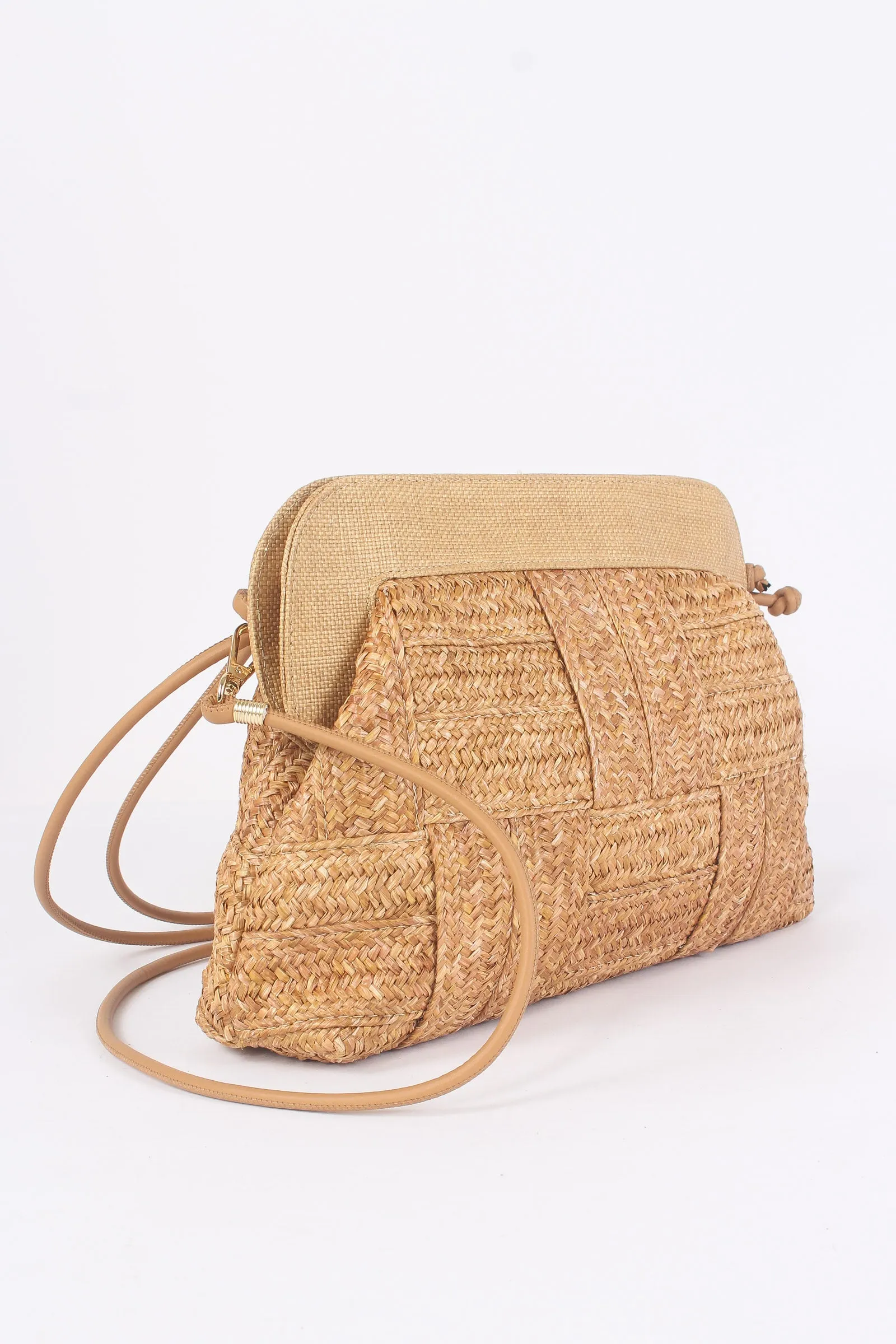 Clutch Rafia Intreccio Tracoll Beige