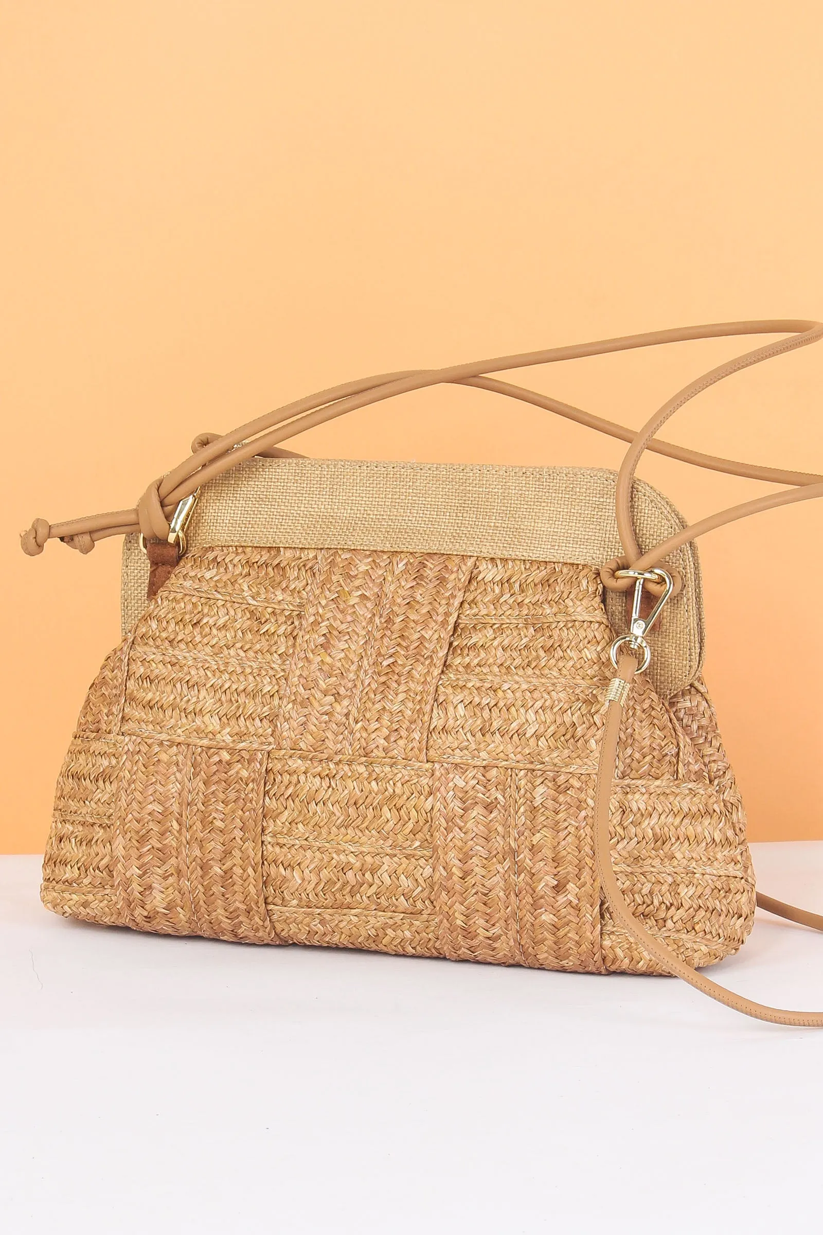 Clutch Rafia Intreccio Tracoll Beige