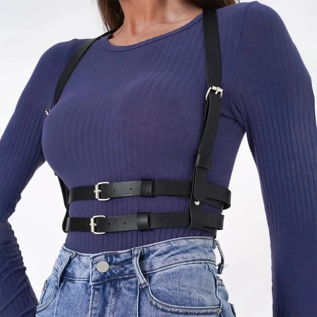 Corset Belt Waist Straps PU Leather Harness Body Top