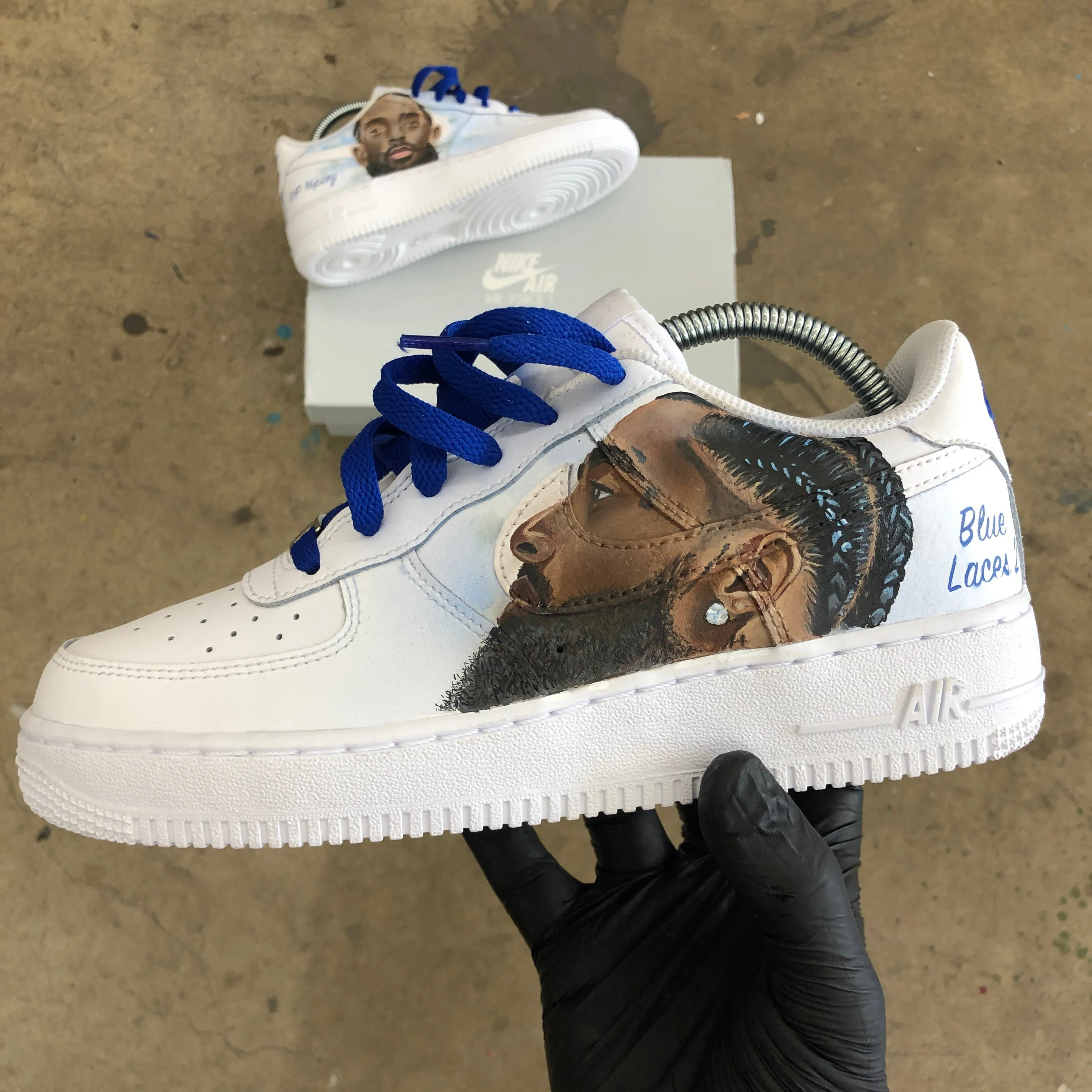 Custom Hand-Painted Nipsey Hussle Tribute AF1s