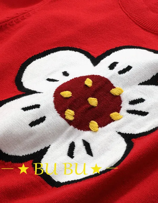 Dabuwawa  |Crew Neck Flower Patterns Casual Style Blended Fabrics