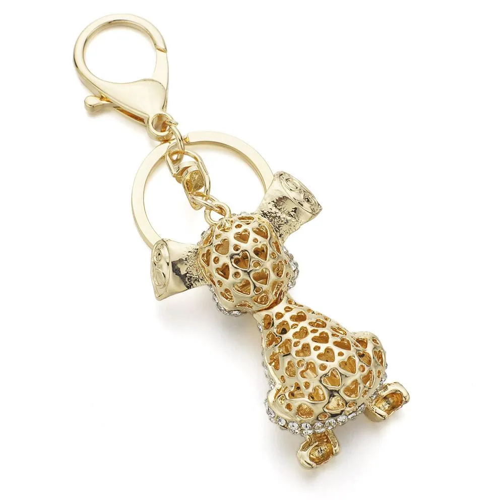 Dalmatian Dog Rhinestone Crystal Handbag Pendant Keyrings for Car Key