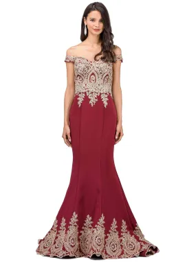 Dancing Queen 9946 - Gilded Lace Evening Gown