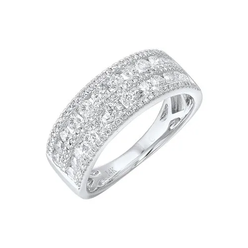 Diamond 5-Row Wedding Anniversary Band in 14k White Gold (1ctw)