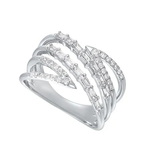 Diamond Bypass Waterfall Band in 14k White Gold ( ctw)