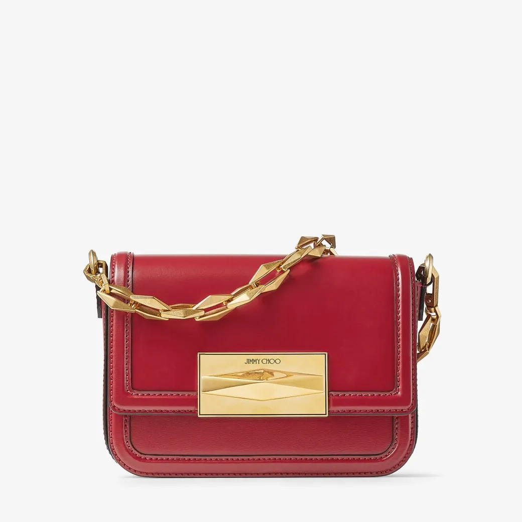 Diamond Crossbody Cranberry Box Calf Leather Crossbody Bag