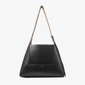 Diamond Hobo/M Black Leather Shoulder Bag