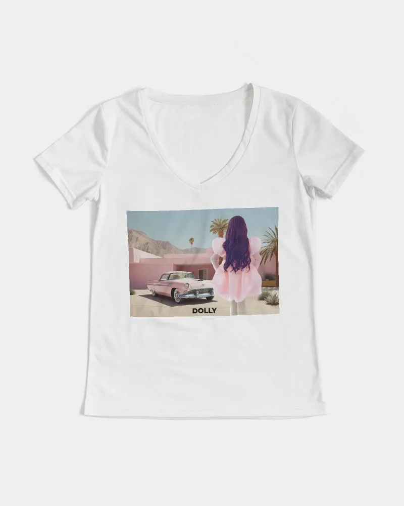 DOLLY WORLD TEXAS MANSION Women's V-Neck Tee