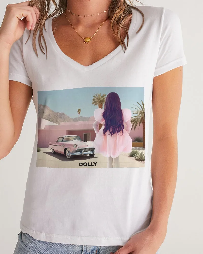 DOLLY WORLD TEXAS MANSION Women's V-Neck Tee