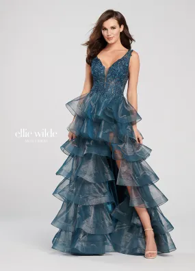 Ellie Wilde EW119106 - Ruffled A-Line Evening Gown