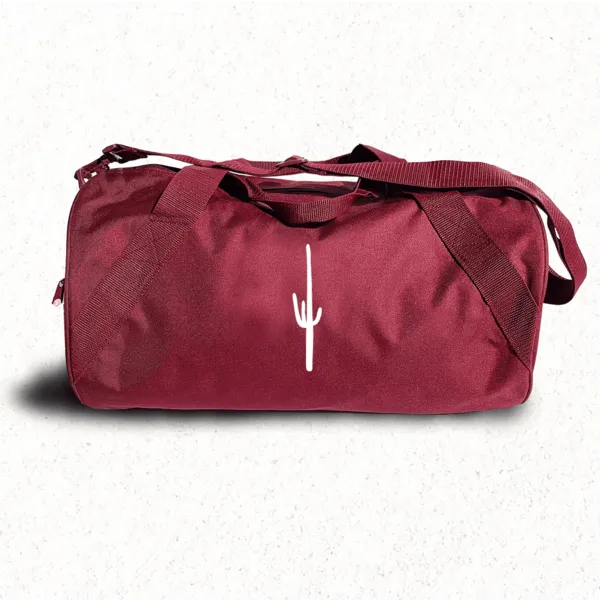 Embroidered Duffle Bag - Burgundy