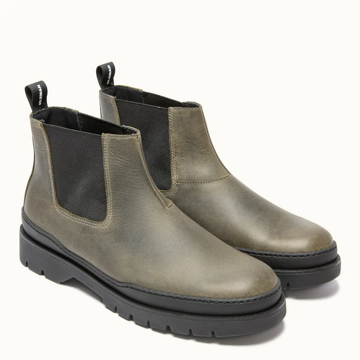 Escadron leather boots - Kaki