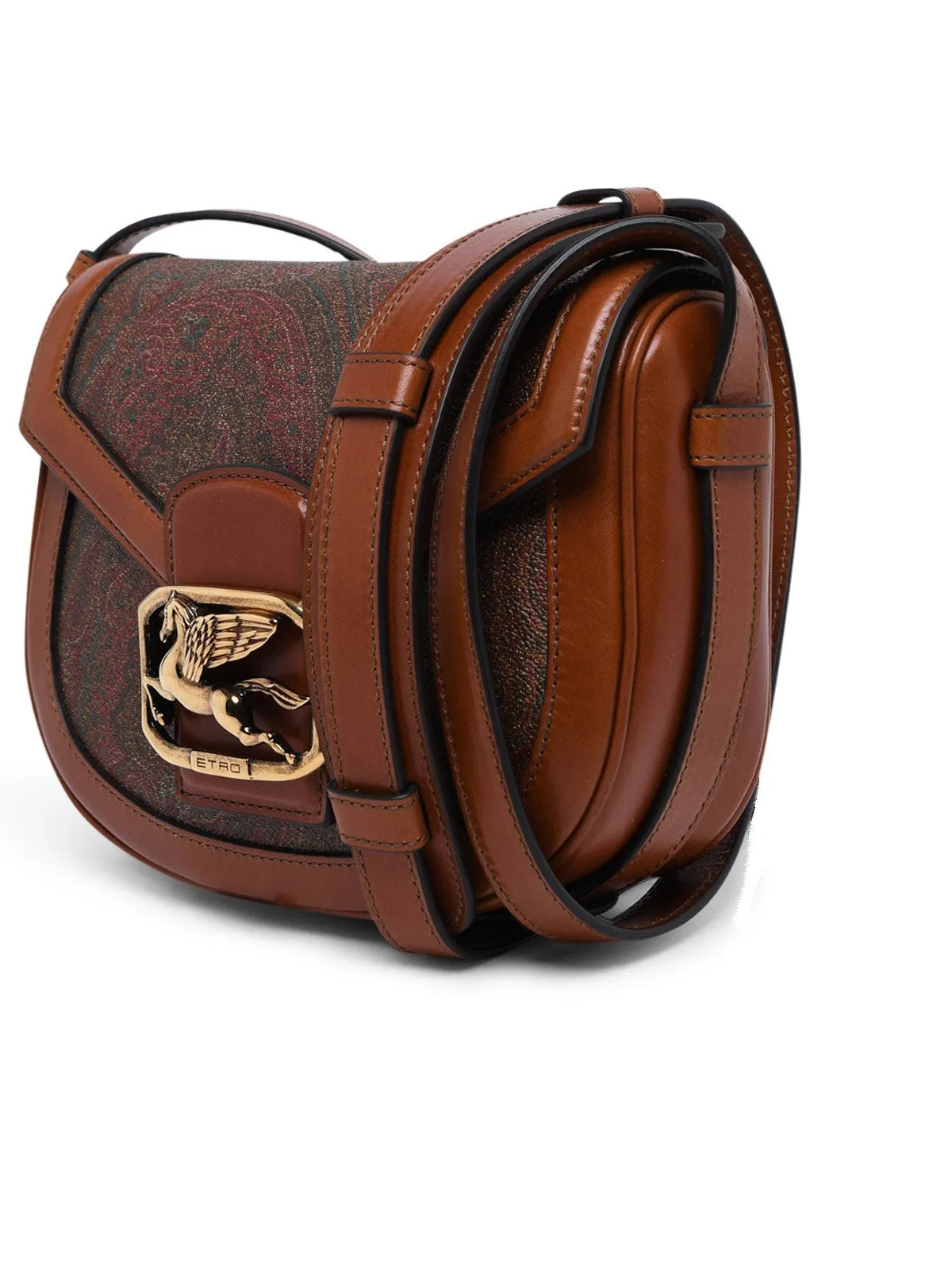 Etro Logo Plaque Foldover Shoulder Bag